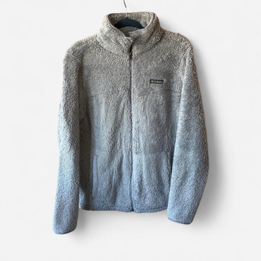 Columbia silver Sherpa fleece collared jacket Size L‎